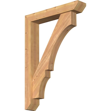Ekena Millwork Balboa Slat Smooth Bracket w/ Offset Brace, Western Red Cedar, 5 1/2"W x 30"D x 42"H BKT0604X30X42BOA06SWR